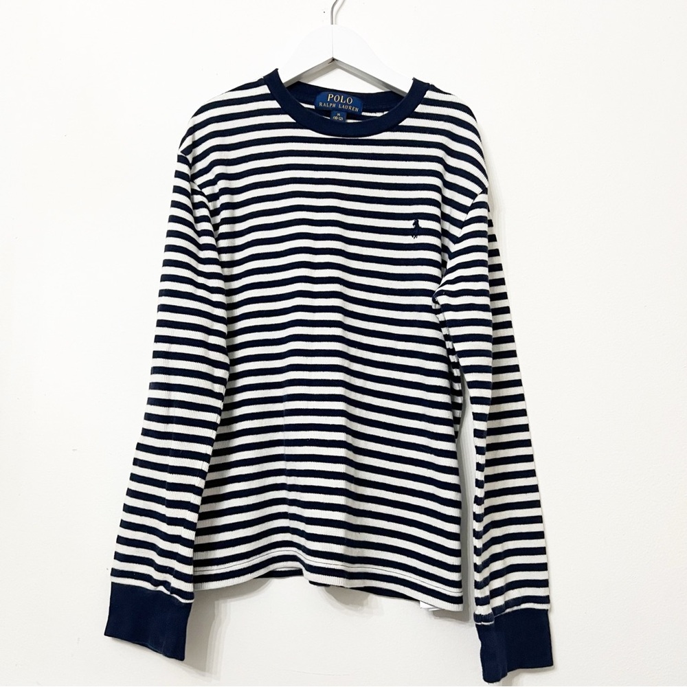 🤍Polo by Ralph Lauren Kids Striped Navy and White Shirt
